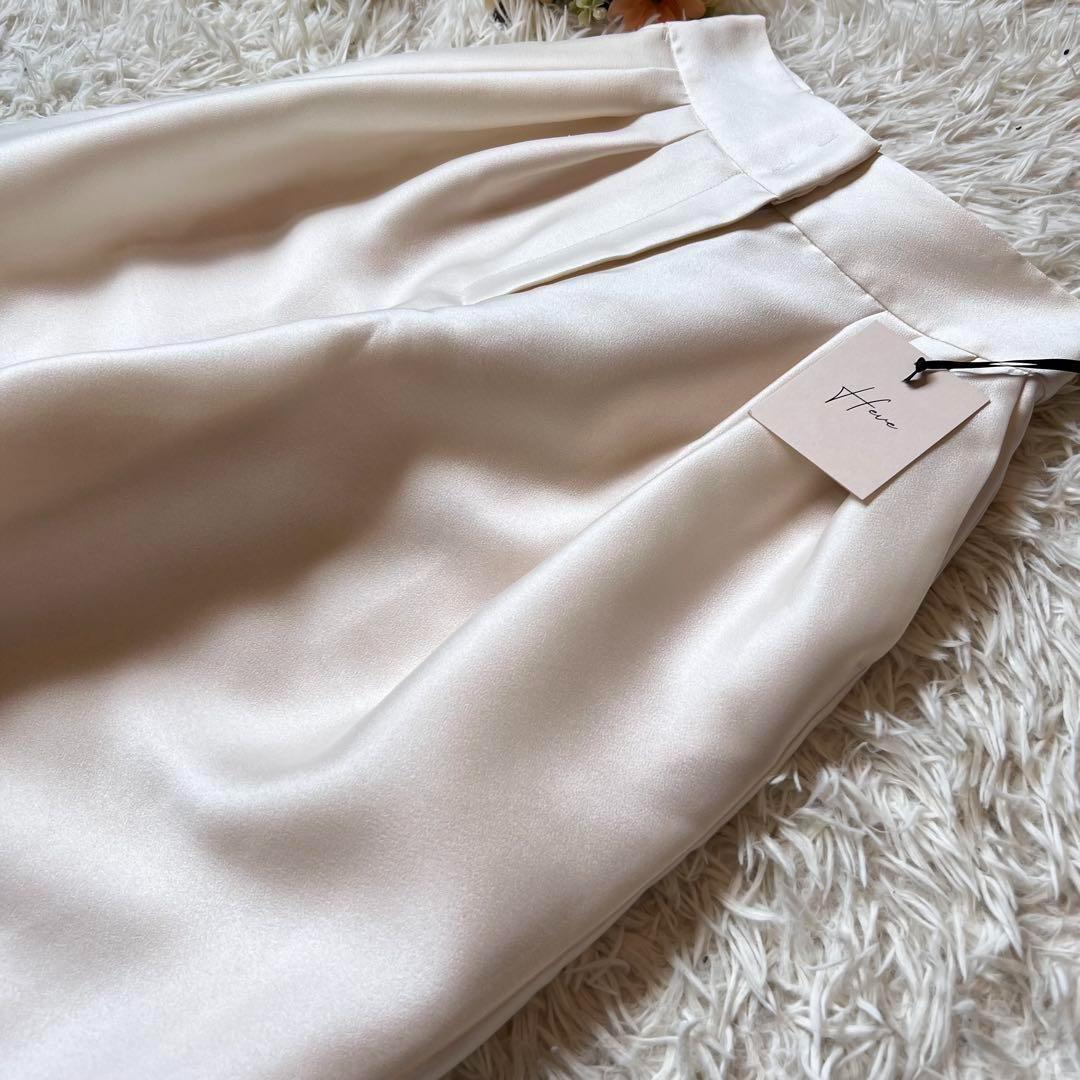 タグ付き Heve ヘイヴ サテン ワイド ブラック バニラ 36