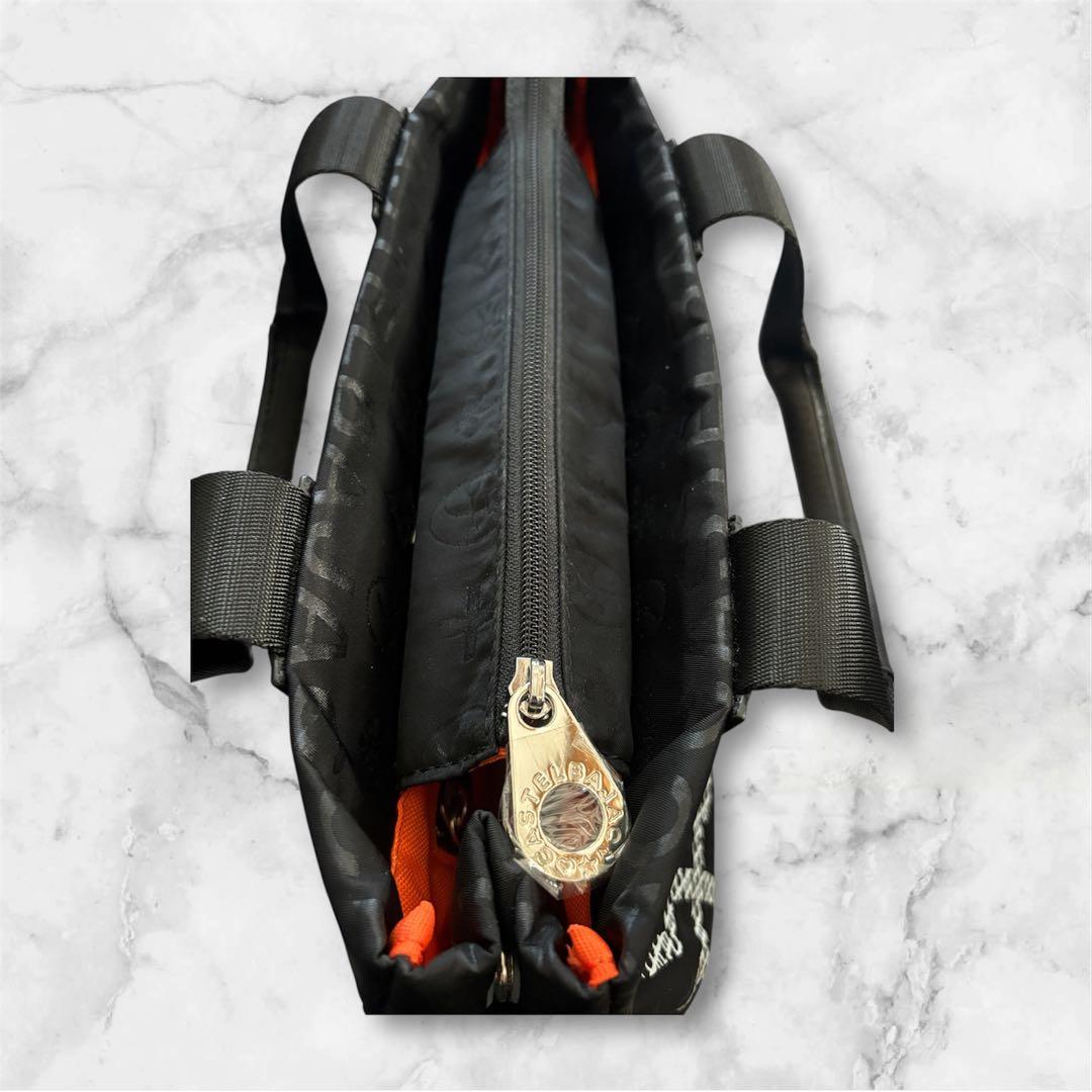 【未使用】カステルバジャック ハンドバッグ モノグラム 黒×オレンジ