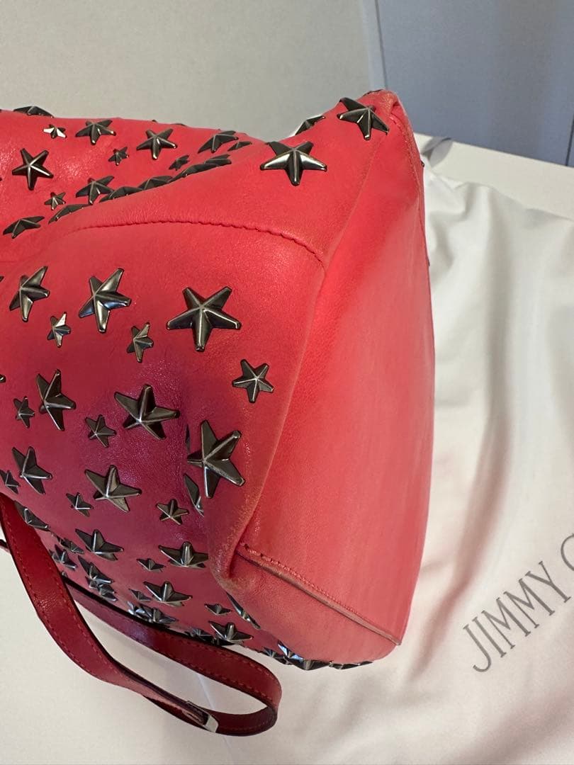 JIMMY CHOO ピンク レザートートバッグ