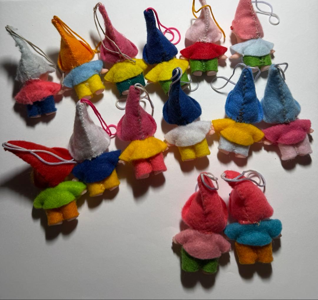 キューピー　フェルトハンドメイド　 人形ストラップ14個セット 昭和レトロ