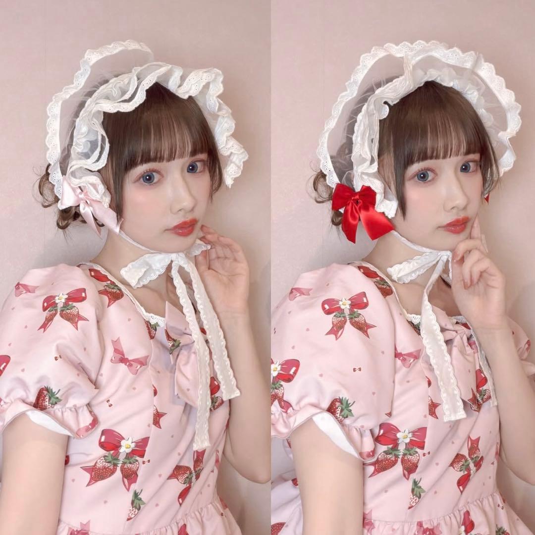 アベイル まゆろん コラボ イチゴ柄ワンピース ピンク Lサイズ