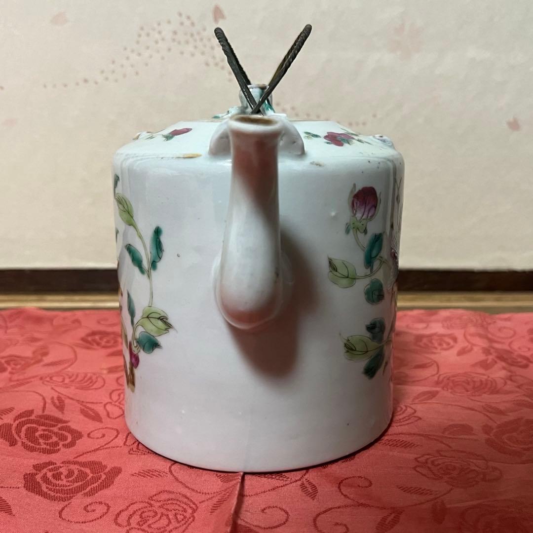 中国茶器　前茶道具　急須　水注　アンティーク粉彩　お値下げしました