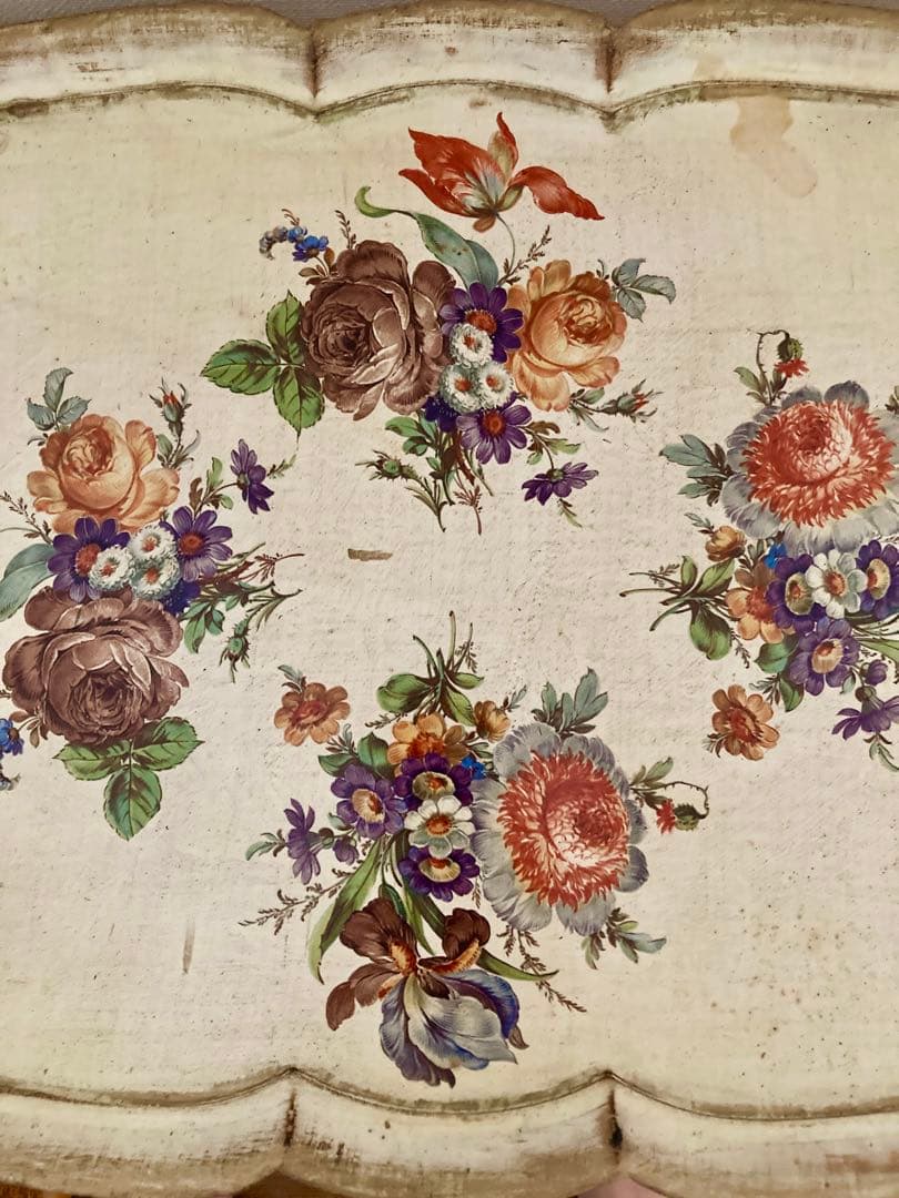 ITALYヴィンテージflorentineフローレンタイン花柄ネストテーブル難有