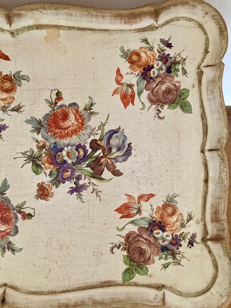 ITALYヴィンテージflorentineフローレンタイン花柄ネストテーブル難有