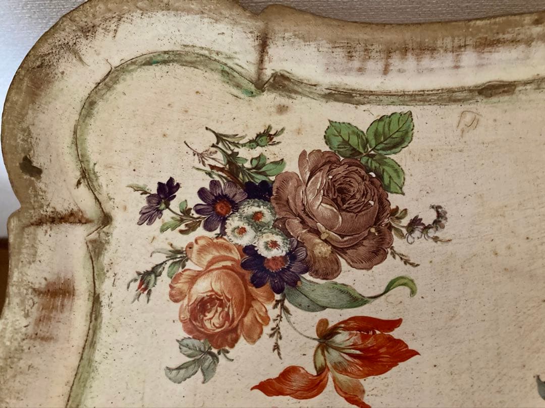 ITALYヴィンテージflorentineフローレンタイン花柄ネストテーブル難有