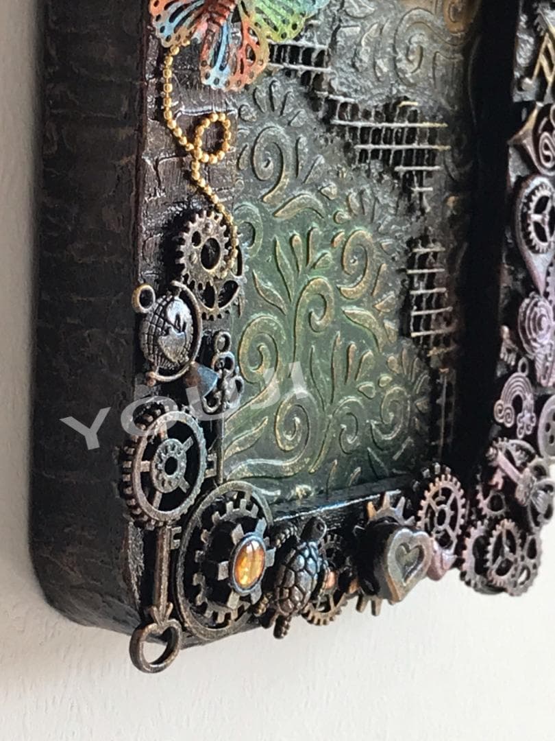 テクスチャーアート スチームパンクアート 額縁 立体画 原画一点もの #2