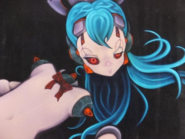 現代アート　小岩敬之　直筆サイ『ワ・タ・シ・コ・ワ・レ・ル・ヨ』油彩 0603O