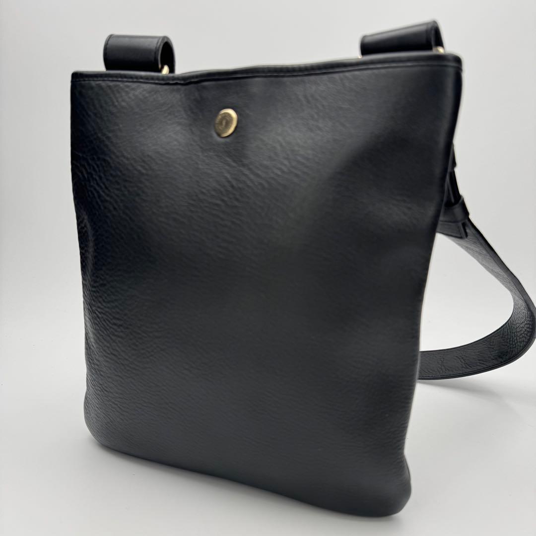 美品 イヴサンローラン レザー エンボスロゴ ショルダーバッグ ボディバッグ 黒