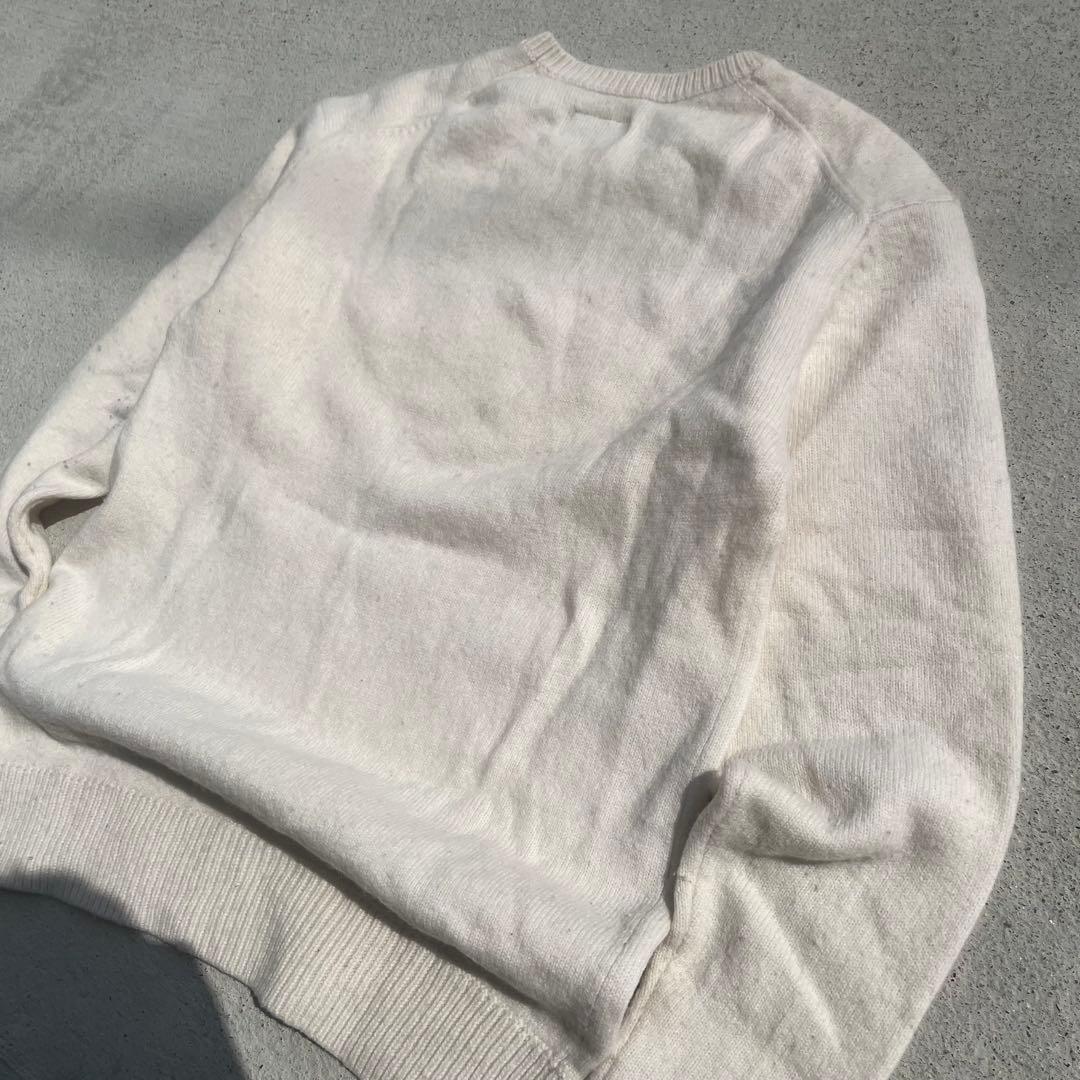 【激レア】　STUSSY ニット　セーター　長袖　フロント　ロゴ　刺繍　M