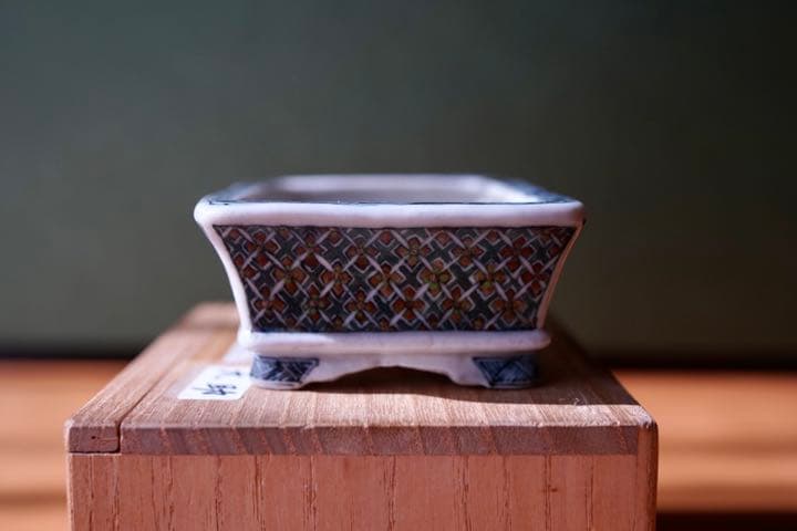 郵送無料　小品盆栽佐野大助  五彩絵　風景鉢