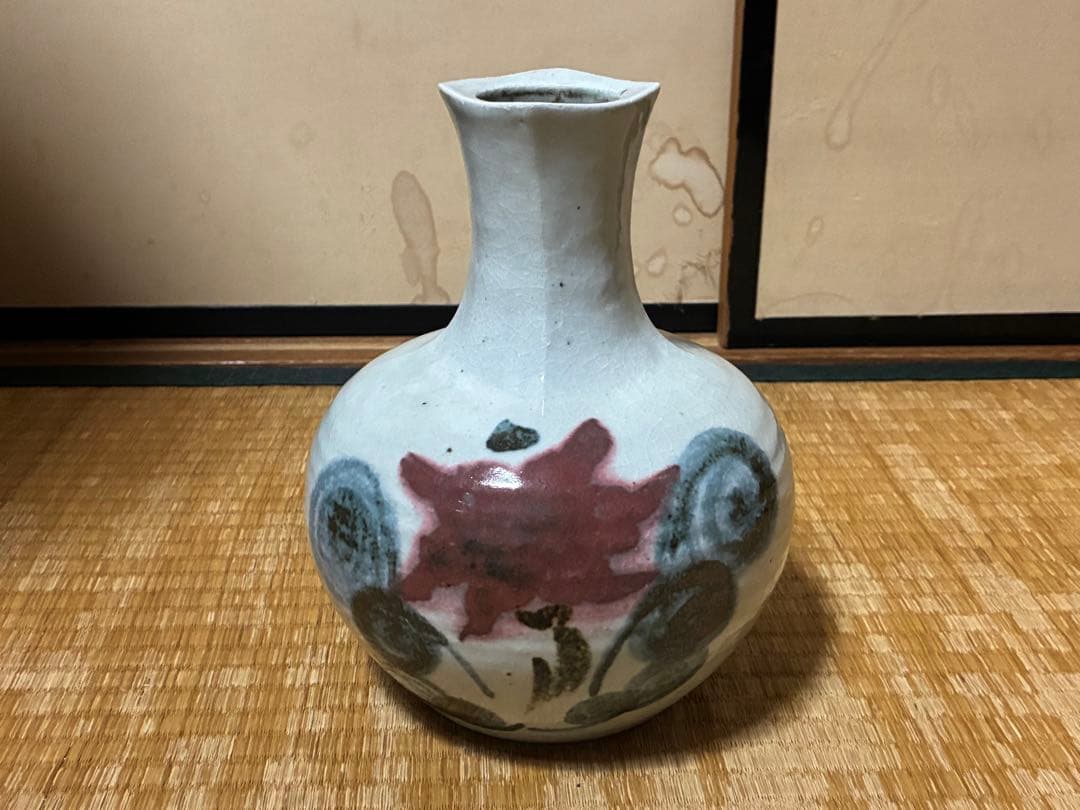 【河合 透 】花紋壺 花入 共箱 河合寛次郎