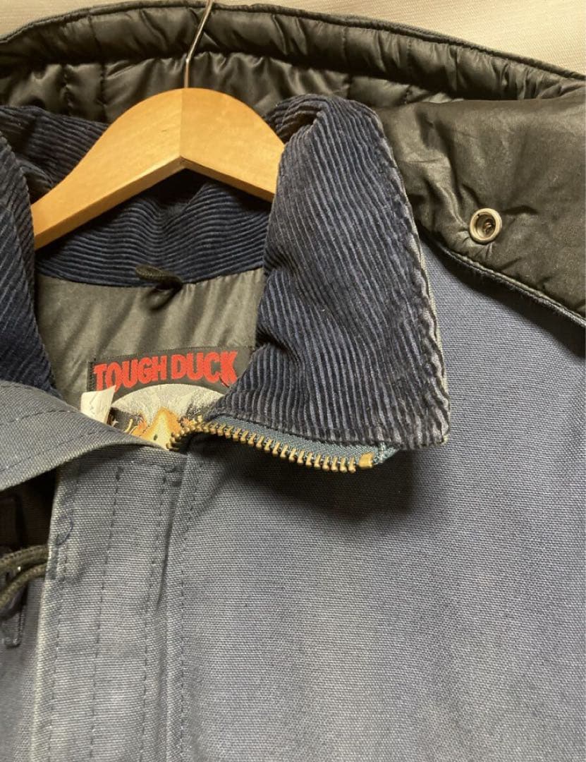 TOUGH DUCK フード付きダウンジャケット L ネイビー　タフダック