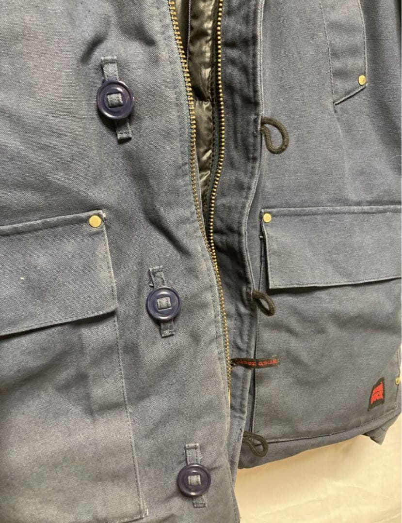 TOUGH DUCK フード付きダウンジャケット L ネイビー　タフダック