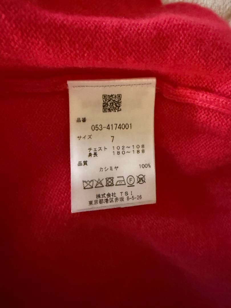 PEARLY GATES ピンク カシミヤ　タートルネックセーター　サイズ7