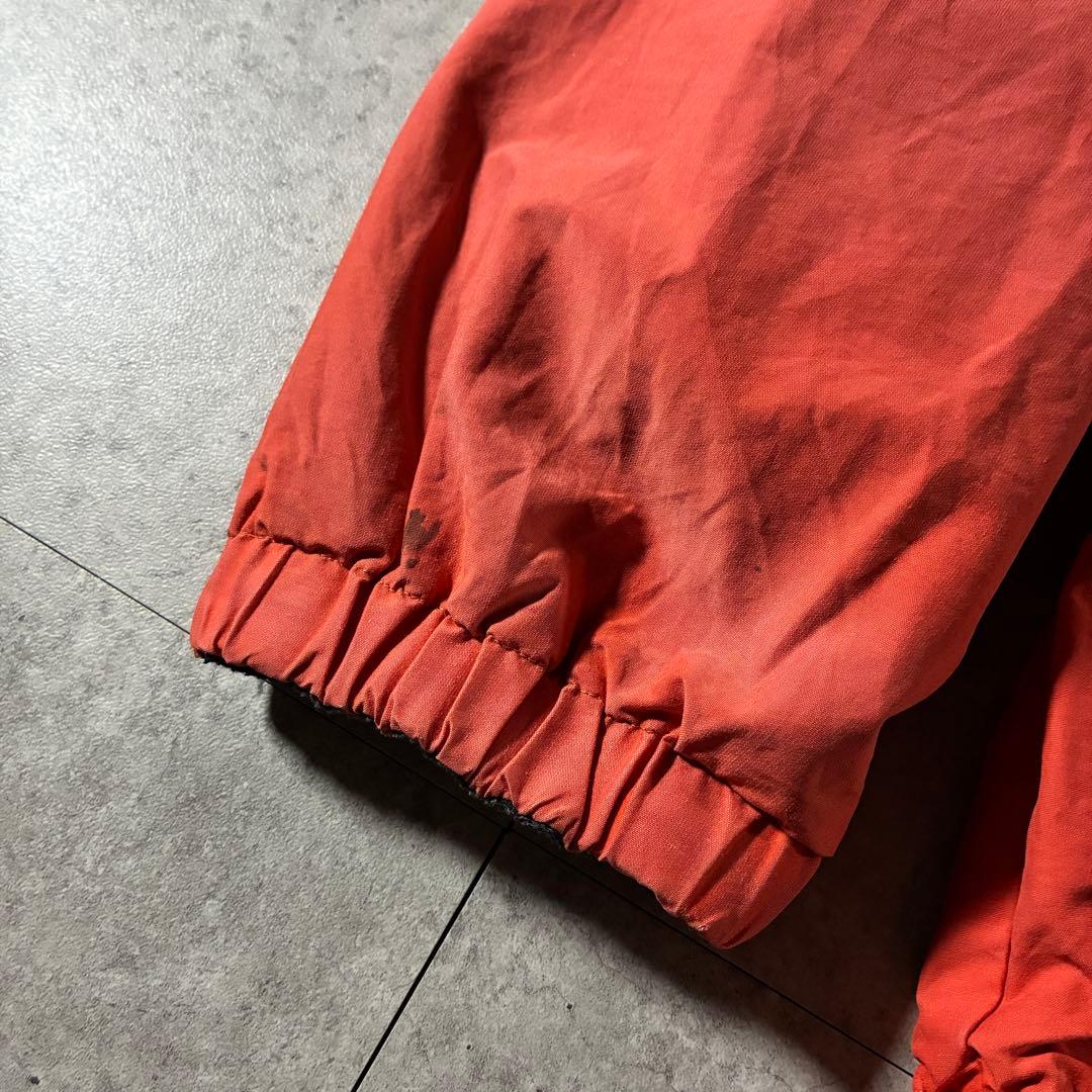 90s nauticaリバーシブルフリースジャケット刺繍ロゴフェードオレンジ短丈