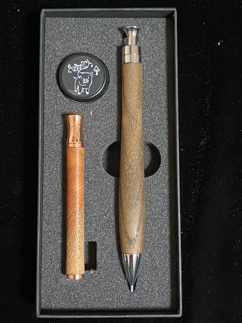 こぶた工房シャープペンシル 欅 ケヤキ 極上杢0.5mmケヤキ芯ケースセット