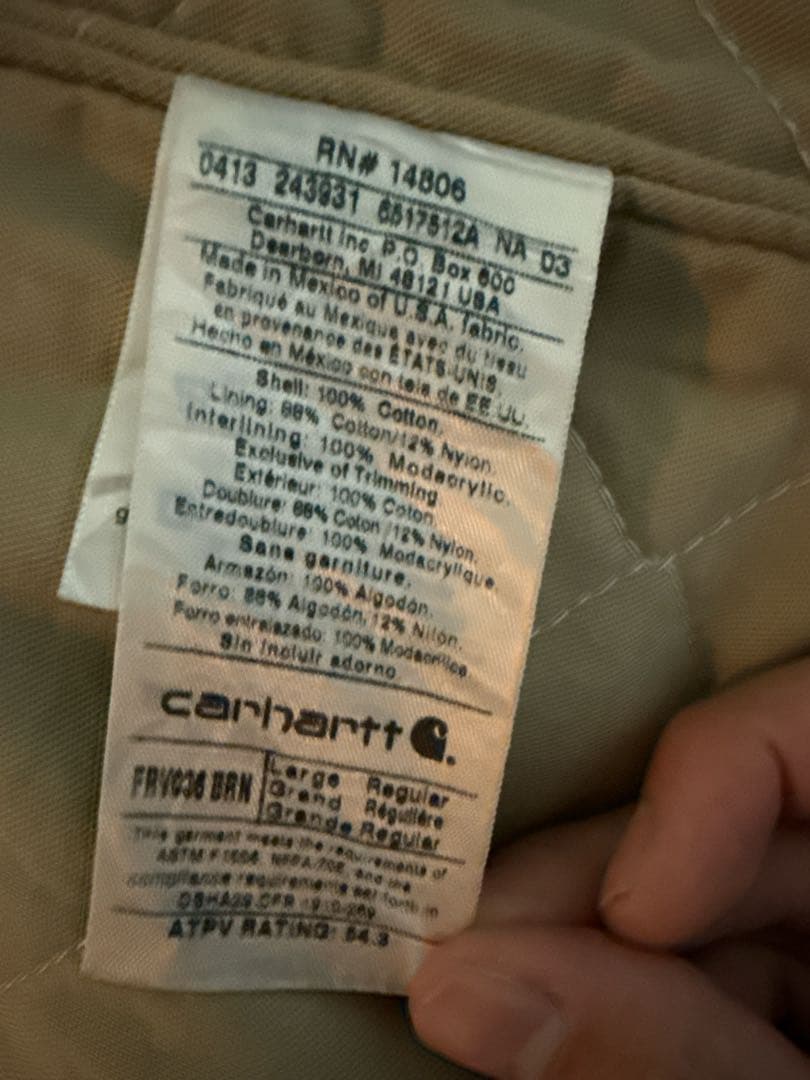 カーハート　ブラウン コットン ベスト