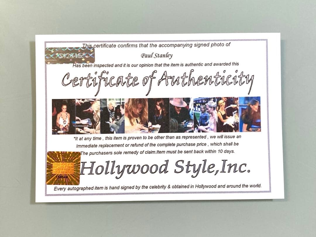 ポール・スタンレー直筆サイン入り2Lサイズ写真…キッス…