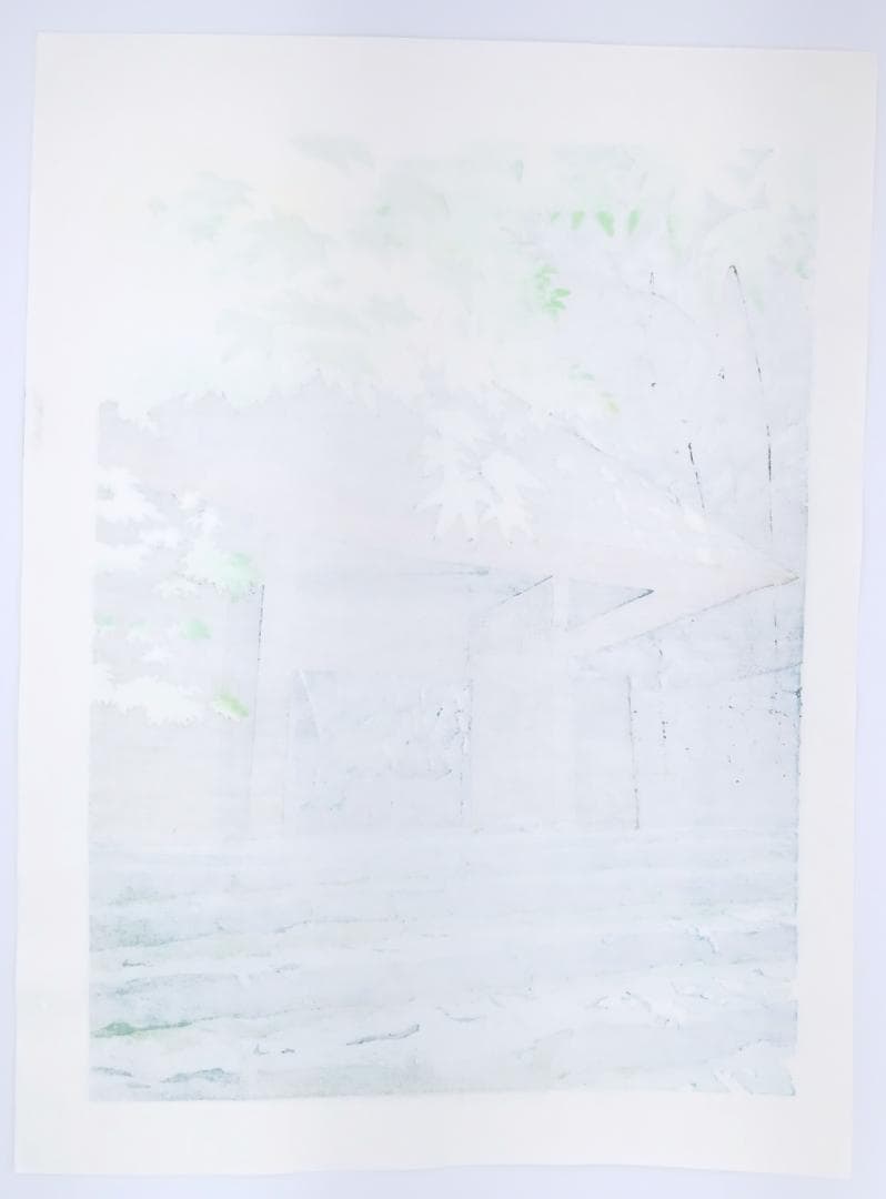 【新品】木版画　壬生川純一「新緑Ⅱ」限定ナンバー付き！　☆送料無料☆