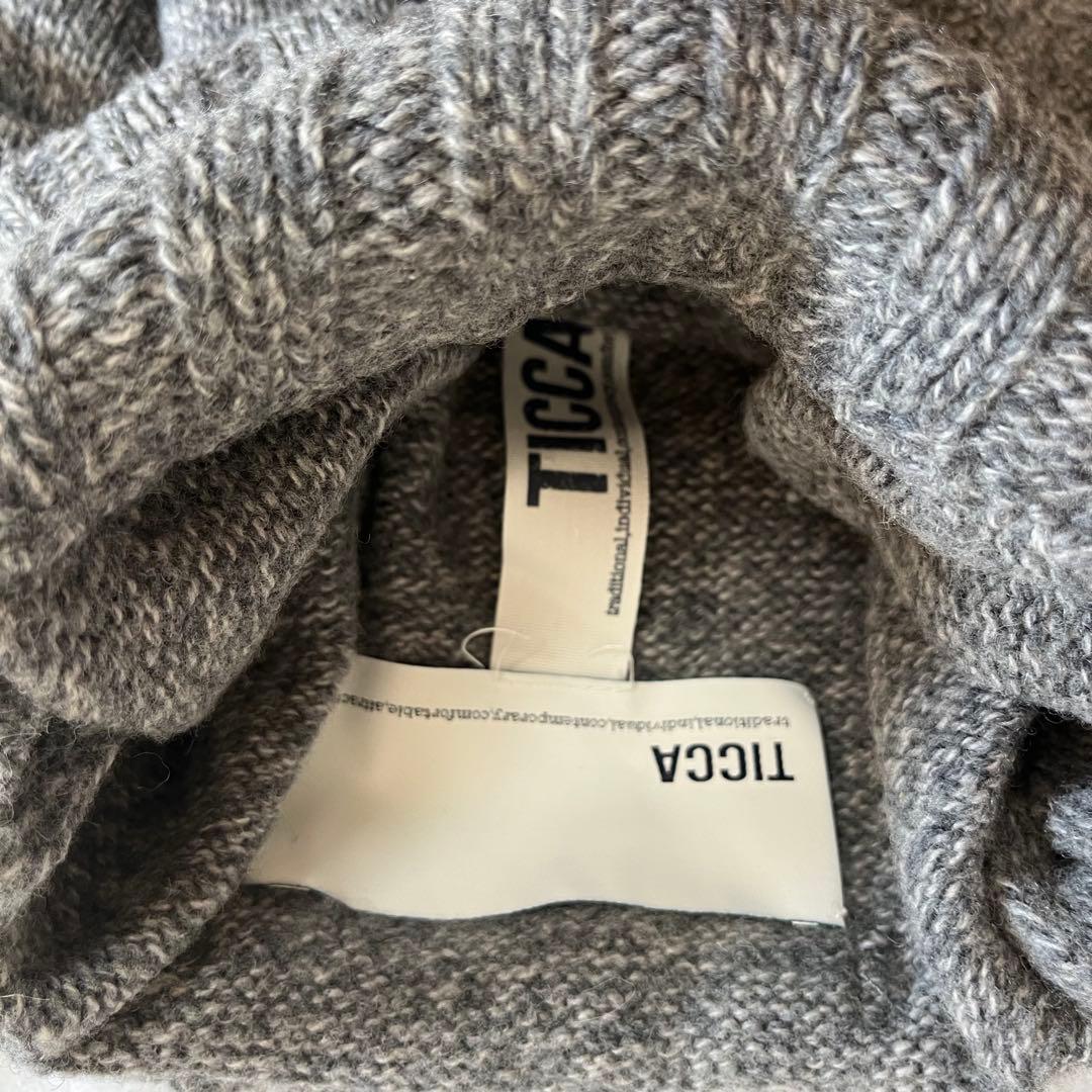 極美品❤️ティッカ ticca タートルネックニットワンピース　グレー　チュニック