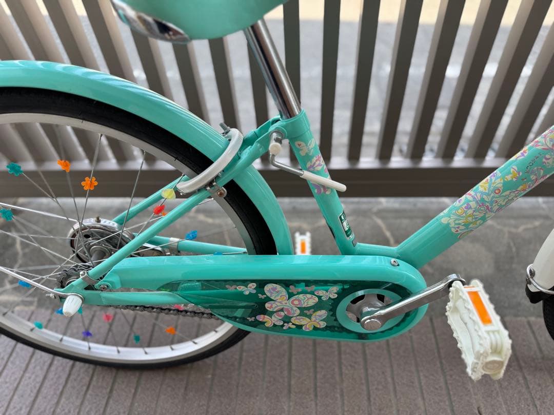 子供用自転車 グリーン エコパル　ヘルメット付き