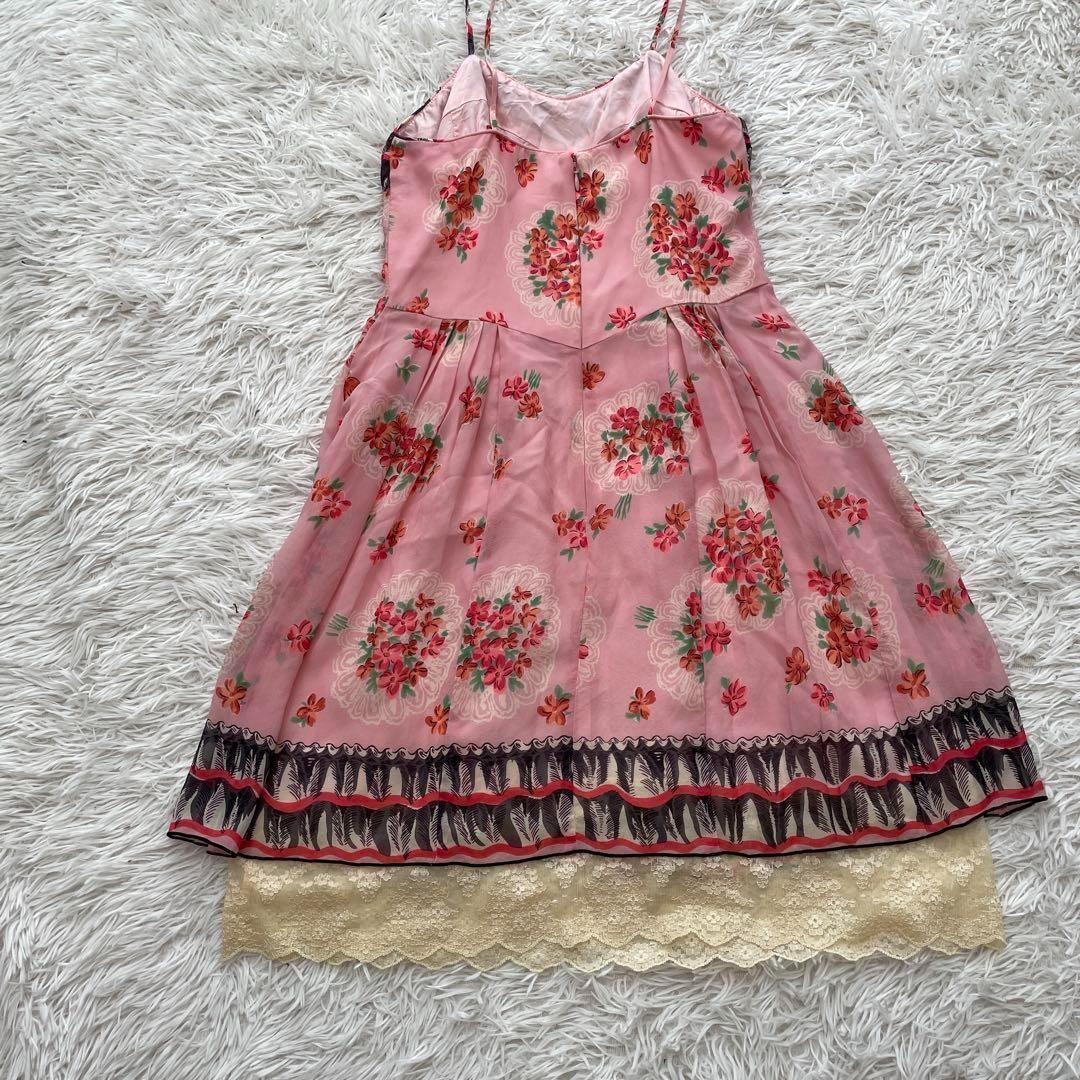 ANNASUI 姫ギャル　リボン　フリル　高級シルク100% ワンピース　y2k