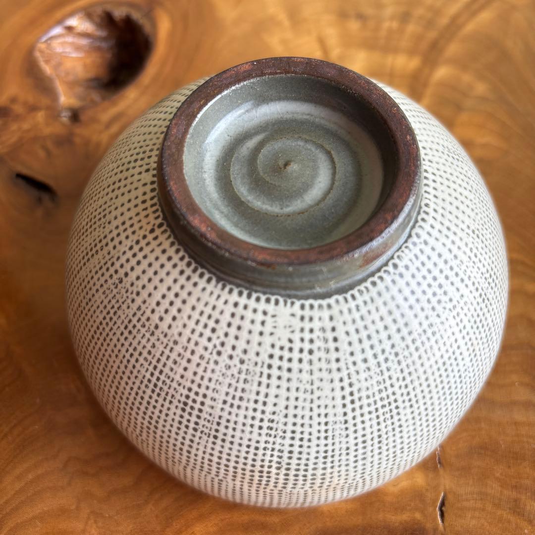 東湖窯 黄章洙作 兎図三島茶碗 抹茶碗 茶道具 共箱（45m）