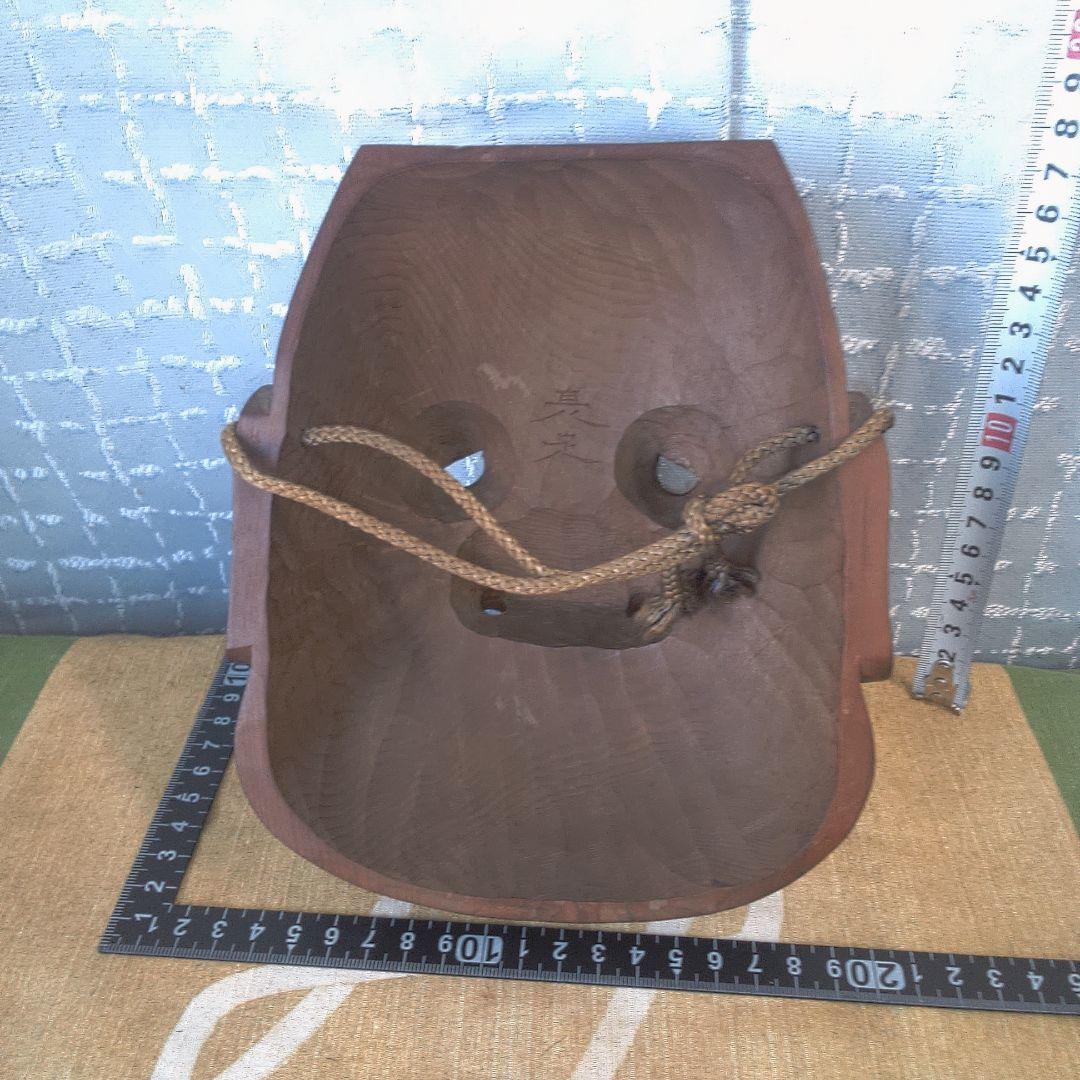 面 木彫 木製顔面マスク 茶色 キズスレ小傷打痕あります