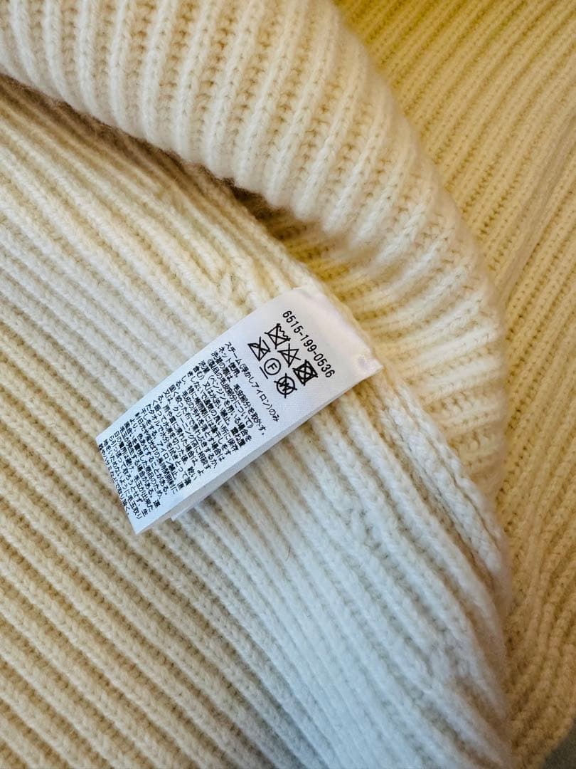 美品☆Drawerドゥロワーアイボリー ニットカーディガン ファー付き