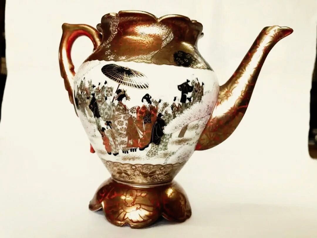 [綿埜製]九谷焼ティーポット(花魁道中花見図)