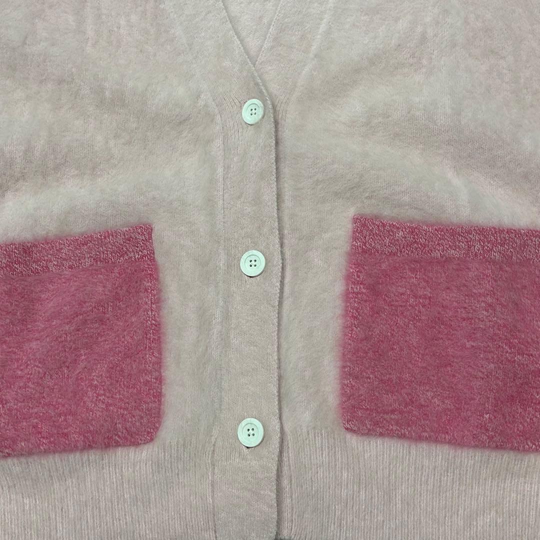 美品 UNITED ARROWSフォックスカシミヤ ミドル カーディガン ピンク