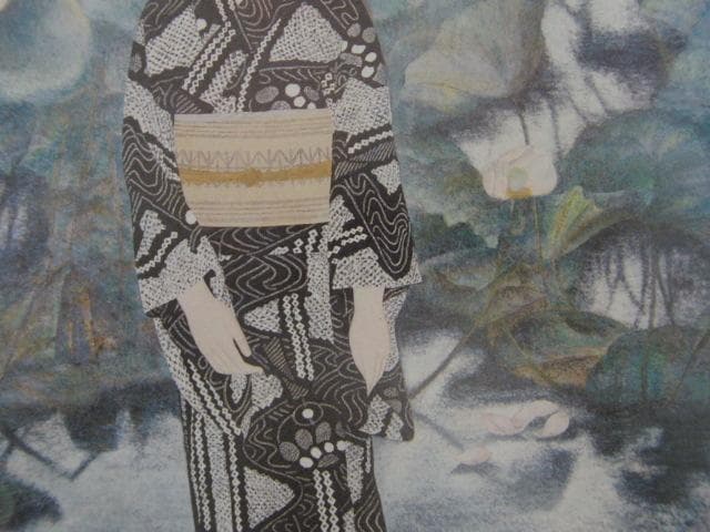 高木義夫、【蓮池】、希少な大判額装用画集より、美品、日本人画家、新品額装付