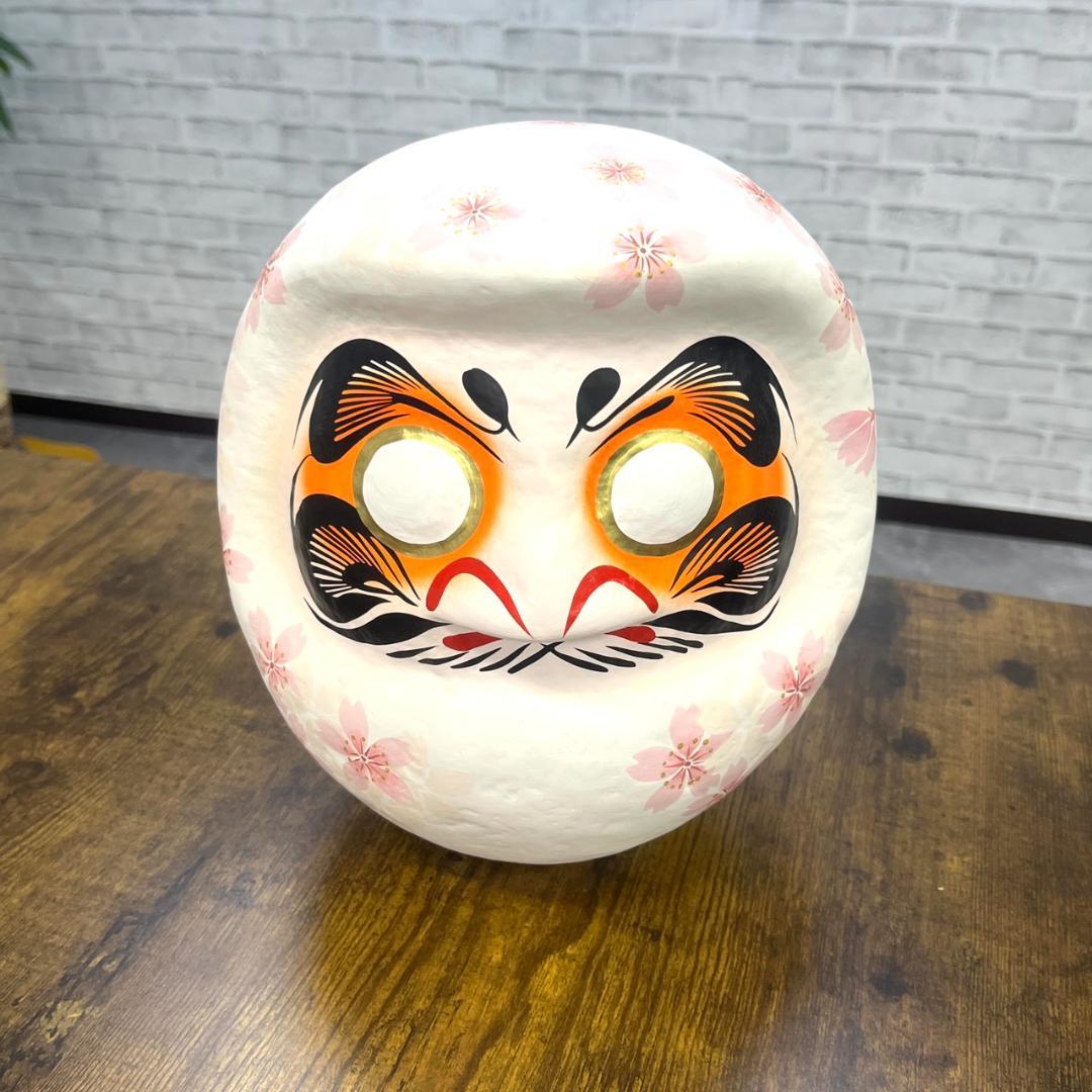 花筆工房作成 アートダルマ 桜柄 7号 職人手作り 花咲かすだるま 縁起物 置物