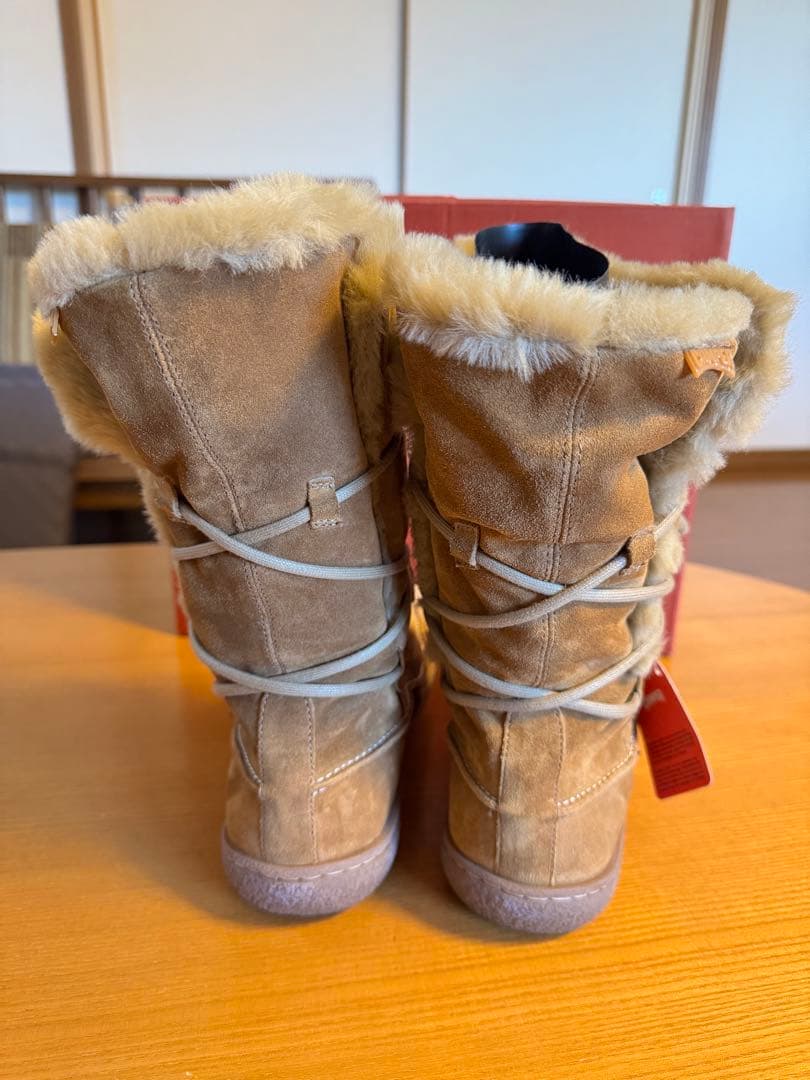 新品未使用　CAMPERカンペール　ブラウン スエード ムートンブーツ　25cm