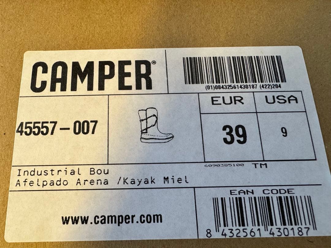 新品未使用　CAMPERカンペール　ブラウン スエード ムートンブーツ　25cm