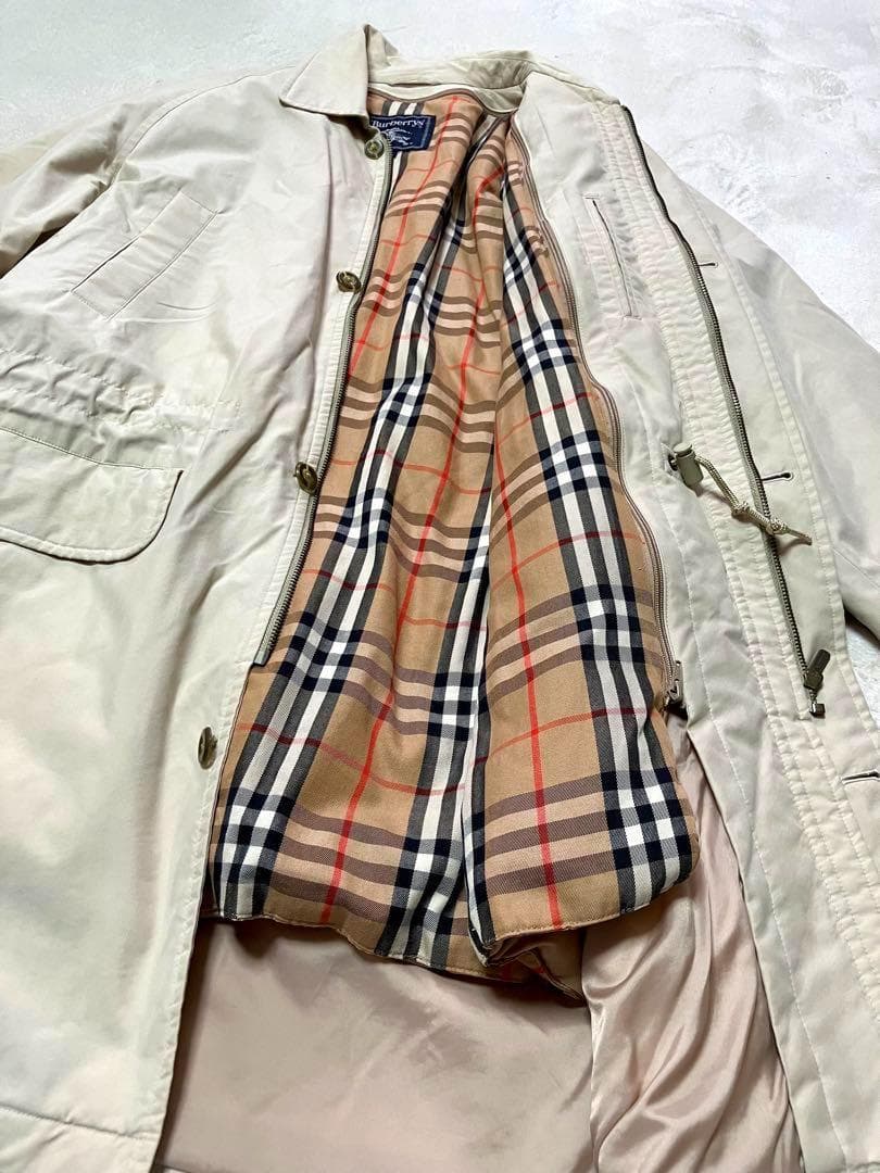 バーバリー モッズコート ダウンライナー付 裏ノバチェック メンズM ベージュ