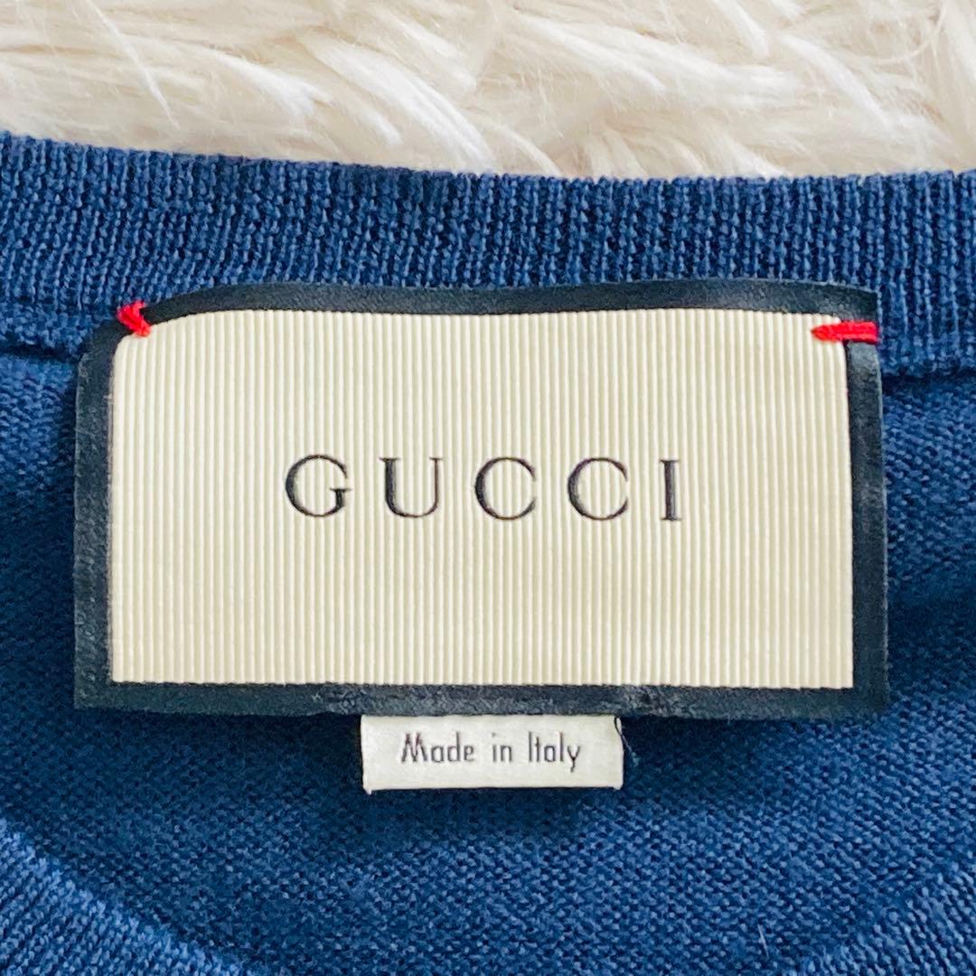 ピッキー GUCCIグッチ ニット セーター ネイビー ウール100%