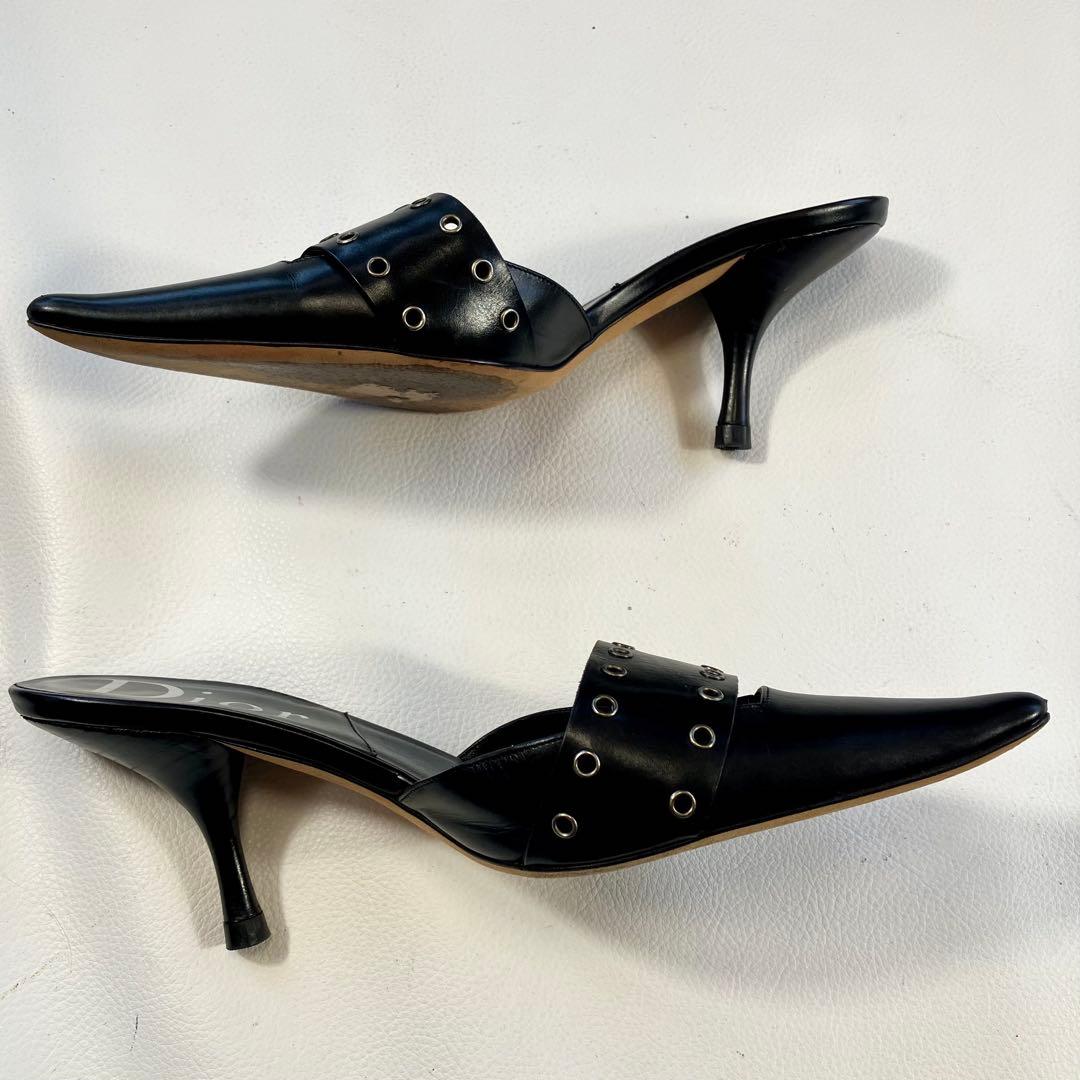 クリスチャンディオール　ミュール　CDロゴ　メタルアイレット　サイズ35.5