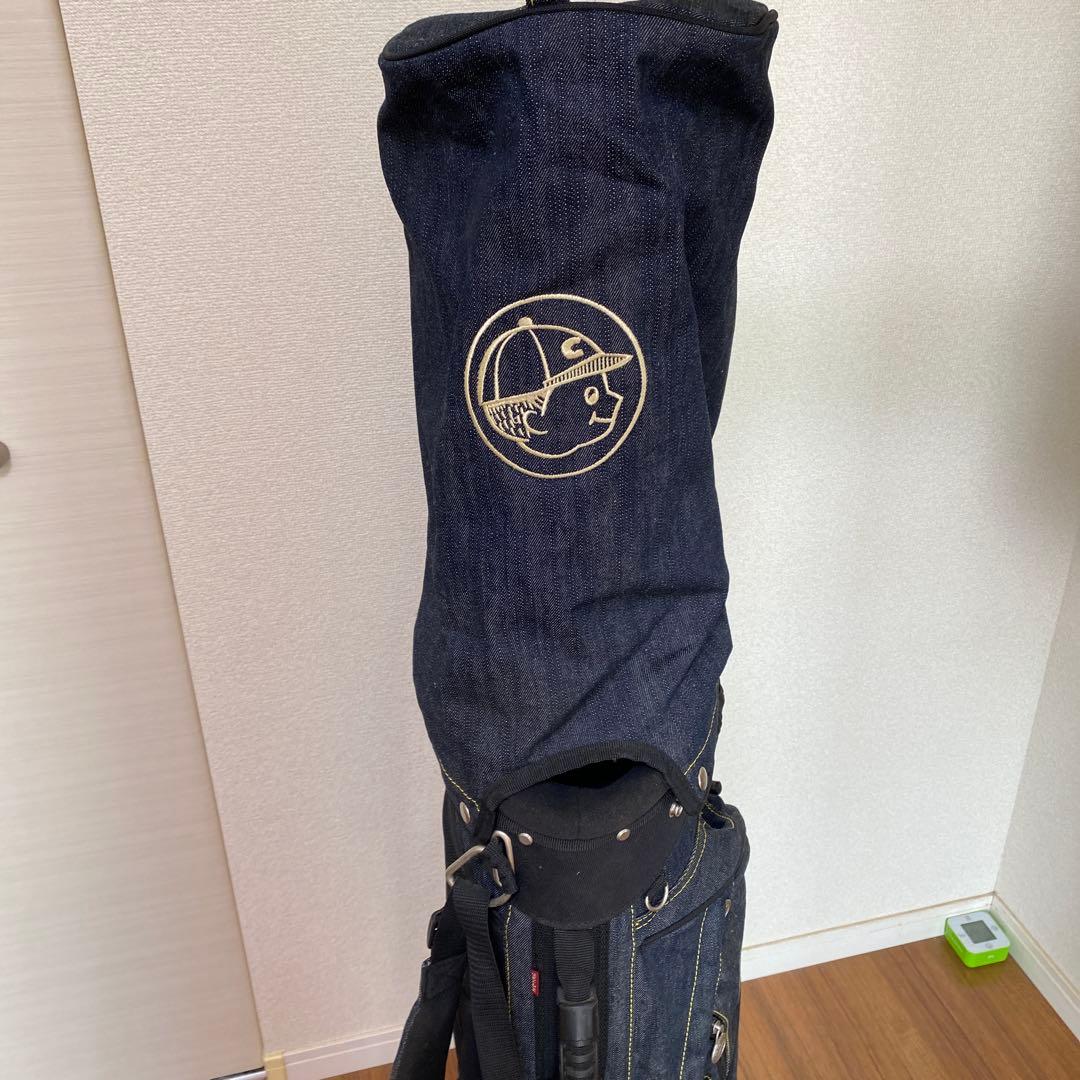 エヴィス　デニム キャディバッグ スタンド機能　グローブ等おまけ付　EVISU