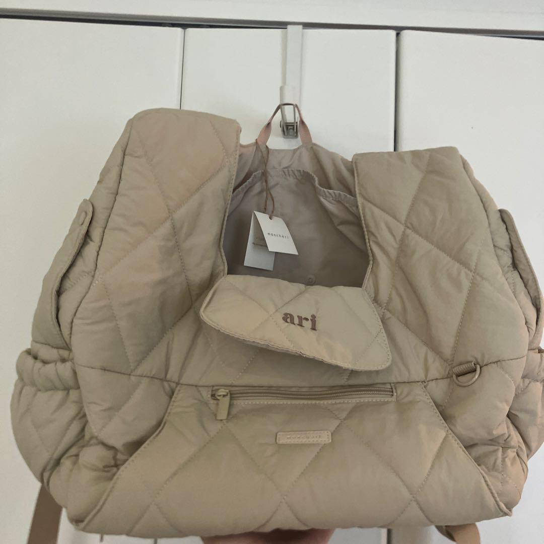 モンシェリ キルティングメッシュ　フロントリュックS ベージュari バッグ　犬