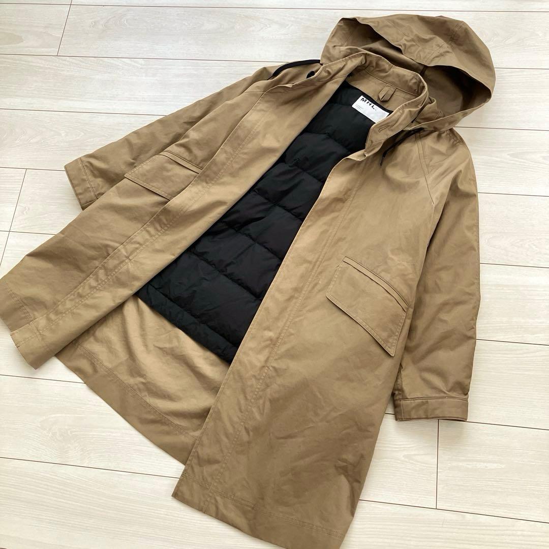 美品 MHL 3way フード ダウン 取外可 モッズ コート ライナー ロング