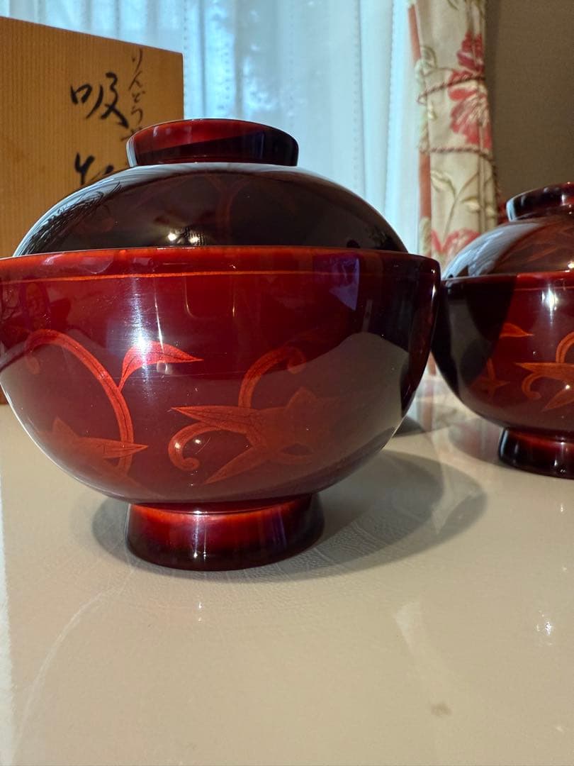 りんどう蒔絵　輪島塗　吸物椀　5客