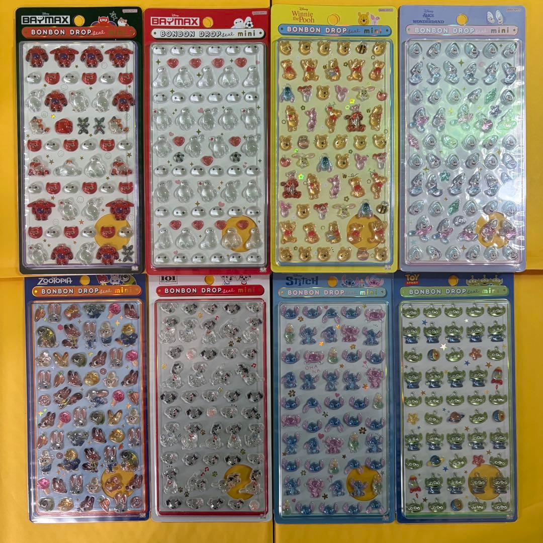 【正規品】ボンボンドロップシール　ミニ　ディズニー 全8種セット　mini
