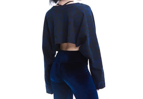 衣類07／Sサイズ：salsationサルセーション　クロップドトレーナー　紺色