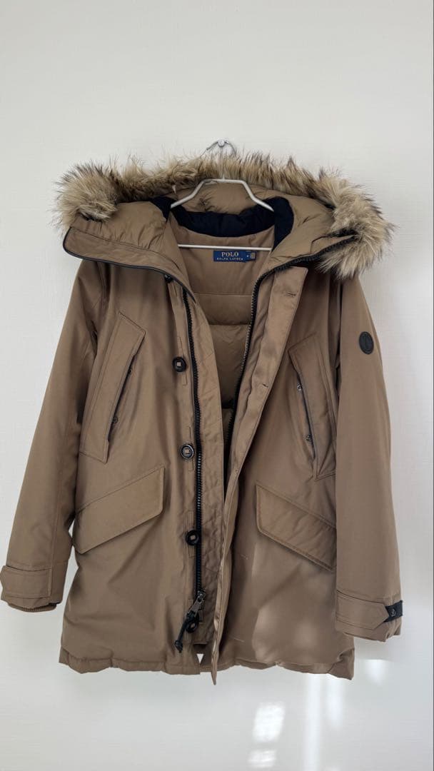 POLO RALPH LAUREN メンズ ファー付きフード ダウンジャケット