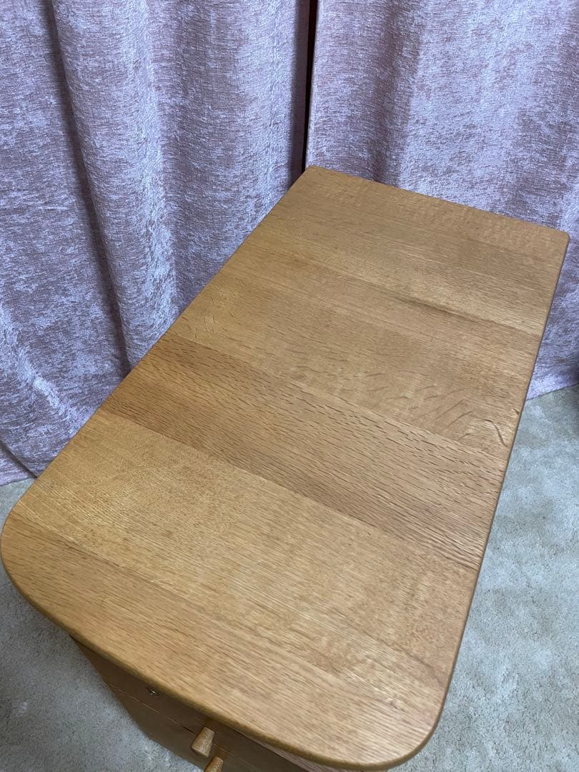 美品　飛騨産業　デスクワゴン　デスクサイドワゴン木製 脇机 可動式テーブル