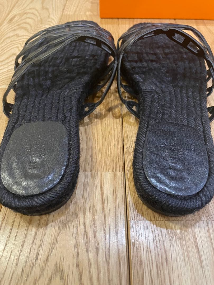 あーちゃん　エルメス アンコーヌ エスパドリーユ サンダル 38