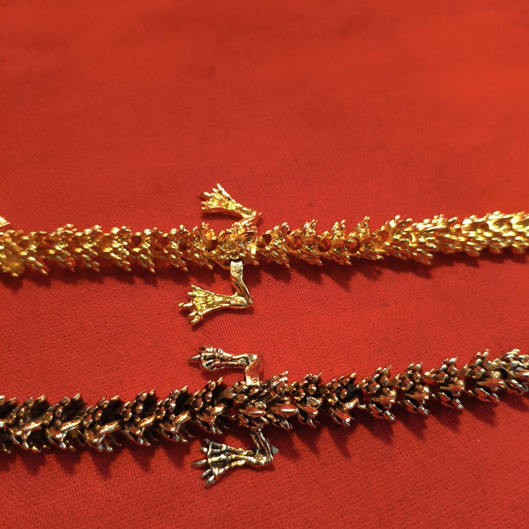 金と銀の龍　セット　自在　開運　置物