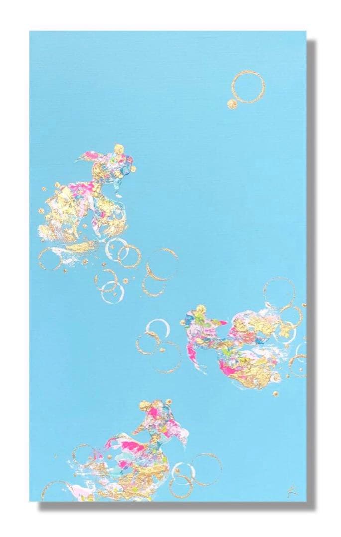 【クローゼット】油絵　原画　一点物　北欧　フルーツ　洋梨　SM 金魚　M8