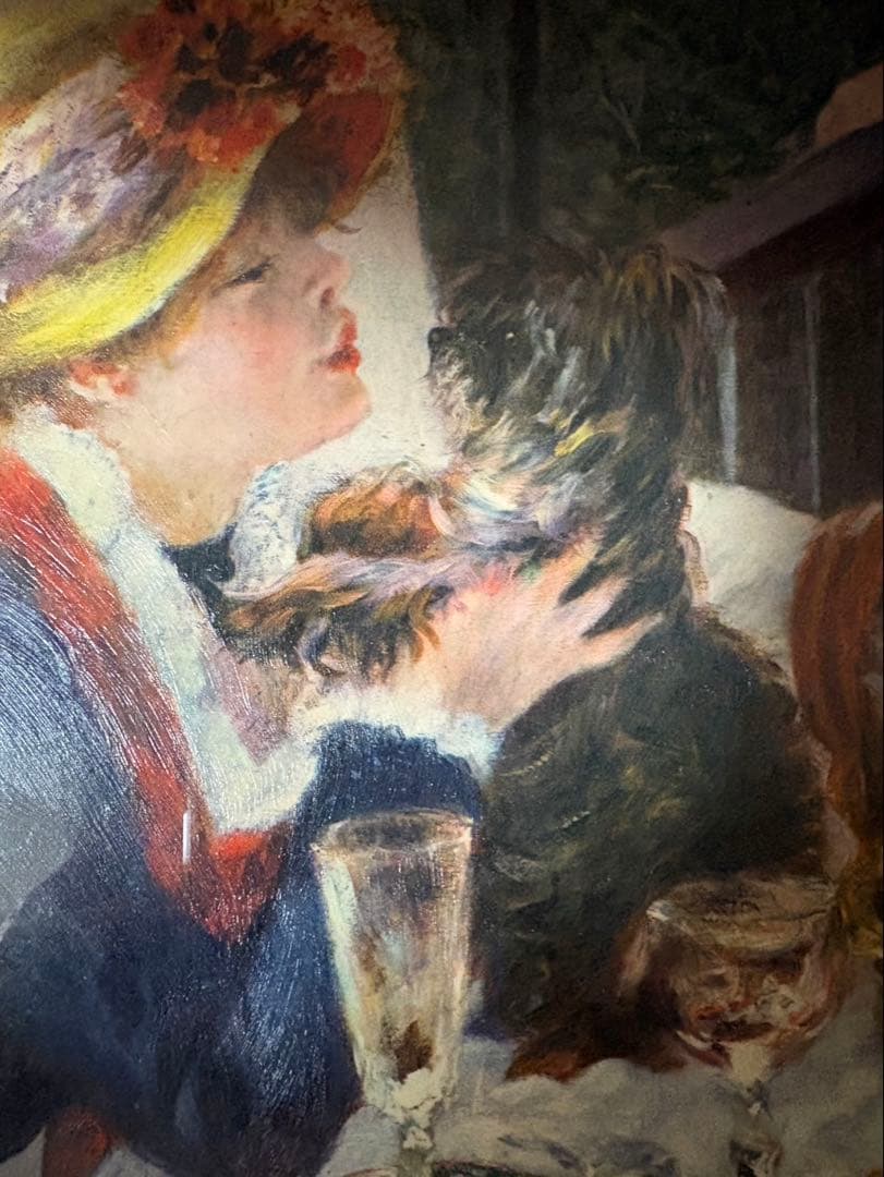 ルノワール 子犬を抱く少女 (額縁付き) 立体複製名画《激レア》